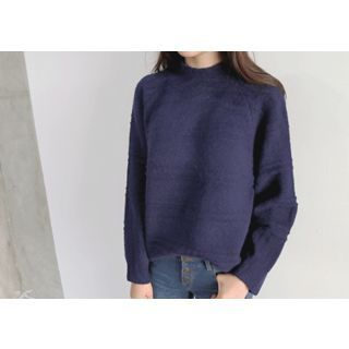 Hello sweety Mock-Neck Raglan-Sleeve Sweater