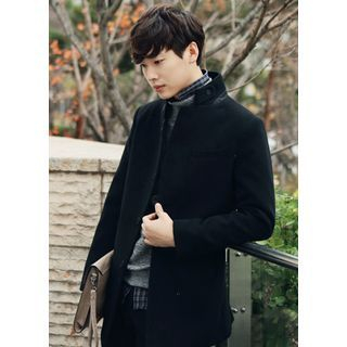 JOGUNSHOP Mandarin-Collar Wool Blend Coat