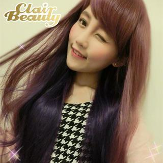 Clair Beauty Gradient Long Full Wig - Curly Purple Mix - One Size