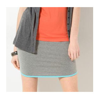 YesStyle Z Contrast Trim Pencil Skirt Light Gray - One Size