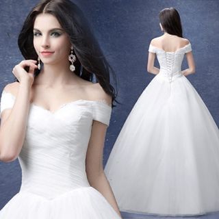 Angel Bridal Pleated A-Line Wedding Dress