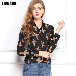 LIVA GIRL Cross Print Shirt