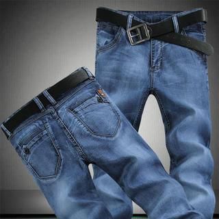 Deeway Washed Straight Leg Jeans