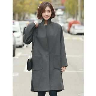 BBAEBBAE Stand-Collar Single-Breasted Coat