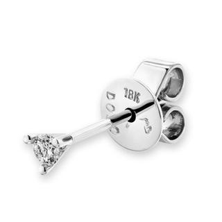 MBLife.com 18K White Gold Martini Three Prong Diamond Solitaire Stud Single Earring (0.05ct)