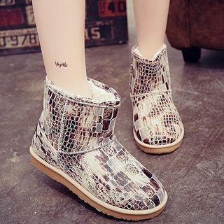 Lynnx Snake Print Snow Boots