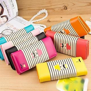Pennyshine Faux-Leather Striped Patterned Long Wallet