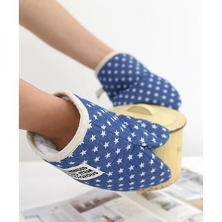 iswas Star Print Denim Oven Mittens