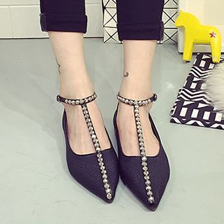 MXBoots Studded T-Strap Flats