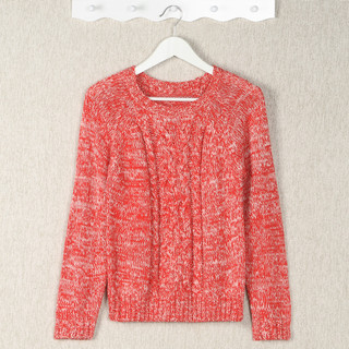 YesStyle Z Wool-Blend Cable-Knit Mélange Sweater Red - One Size