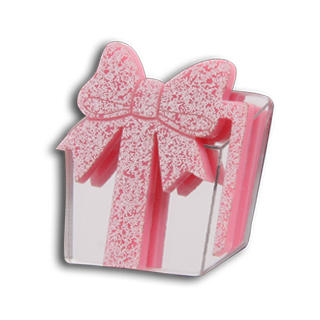 Sweet & Co. Sweet Pink Glitter Present Silver Ring