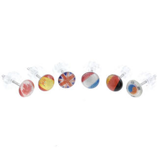 Fit-to-Kill 6 pieces national flags earrings