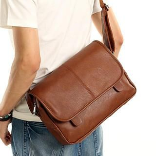 Moyyi Faux Leather Messenger Bag