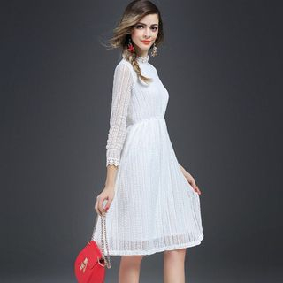 amorAdela Long-Sleeve Lace Dress