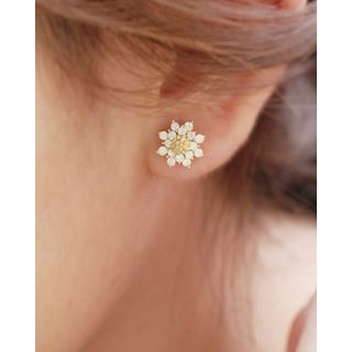 Miss21 Korea Rhinestone-Flower Stud Earrings