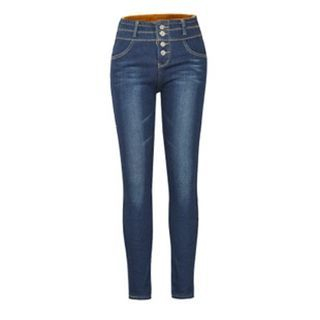 Flore High-Waist Fleece-Lined Skinny Jeans