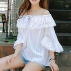 3/4-Sleeve Off-Shoulder Striped Top от YesStyle.com INT 3/4-Sleeve Off-Shoulder Striped Top от YesStyle.com INT