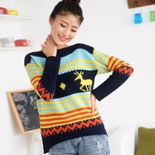 59 Seconds Reindeer Print Sweater