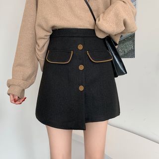 Button A-line Skirt