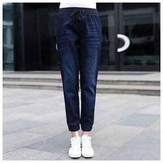Ainvyi Washed Drawstring Jeans