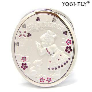 Yogi-Fly Beauty Compact Mirror (JY003P) Mirror + Gift box + Velvet Mirror Bag + Wiping Cloth