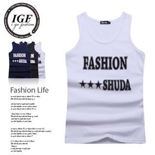 I Go Fashion Message Printed Tank Top