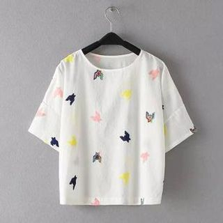 Ainvyi Short-Sleeve Embroidered T-Shirt