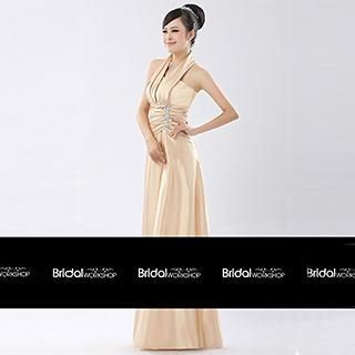 Bridal Workshop Halter Neck Jeweled A-Line Evening Gown