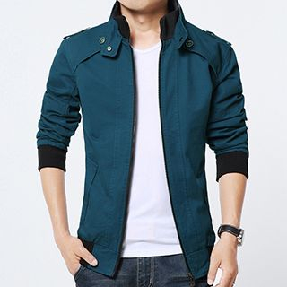 RUYA Fleece-Lined Stand-Collar Zip Jacket
