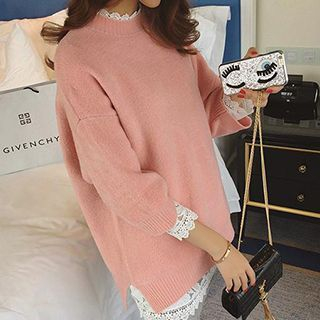 Eva Fashion Lace Trim Sweater