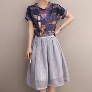 Romantica Set: Printed Top + Skirt