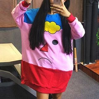 GOGO Girl Cartoon Pullover Dress