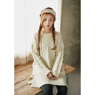 GOROKE Cable-Knit Sweater Dress