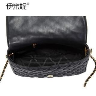 Emini House Genuine Leather Quilted Chain Shoulder Bag