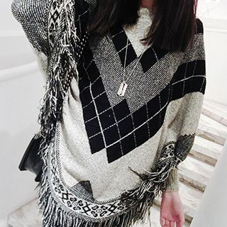Fashion Street Fray Patterned Knit Top