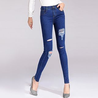 Denim Dash Distressed Skinny Jeans