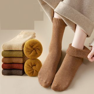 Set of 4: Plain Wool Socks