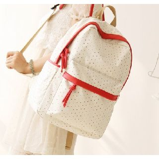 Canvas Love Dotted Canvas Backpack
