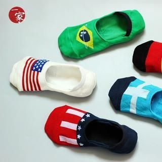 Socka Flag-Print No-Show Socks