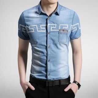 Bay Go Mall Short-Sleeve Pattern Shirt