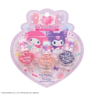 Shobido - Sanrio My Melody & Kuromi Peel Off Nail Polish Set 3 Pcs 3 Pcs