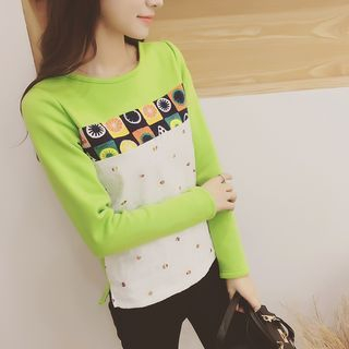 HotBlock Long-Sleeve Color Block T-Shirt