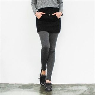 GLAM12 Inset Color-Block Skirt Leggings