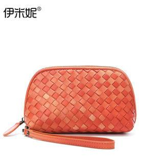 Emini House Lambskin Woven Pouch