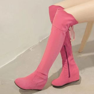 Shoes Galore Hidden Wedge Over The Knee Boots