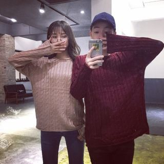 Teezone Cable Knit Matching Couple Sweater