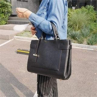 LIPHOP Faux-Leather Tote with Shoulder Strap