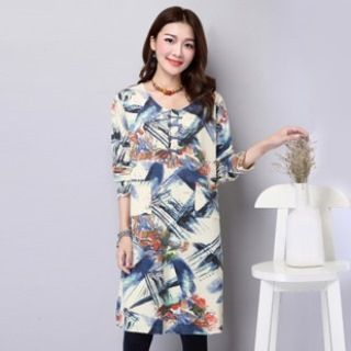 Splashmix Long-Sleeve Printed Dress
