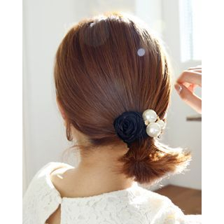 Miss21 Korea Flower Faux-Pearl Hair Tie