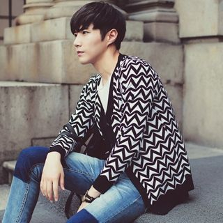 MEING Patterned Knit Cardigan
